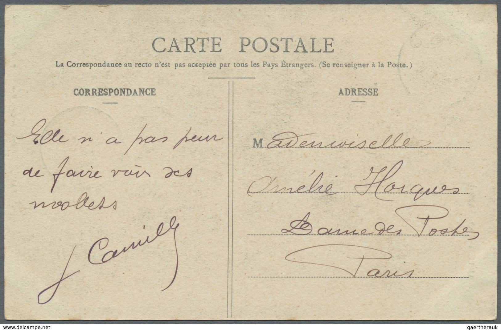 Br Tahiti: 1908. Picture Post Card Addressed To France Of 'Preparation Du Bambou Pour Chapeaux' Bearing - Tahiti