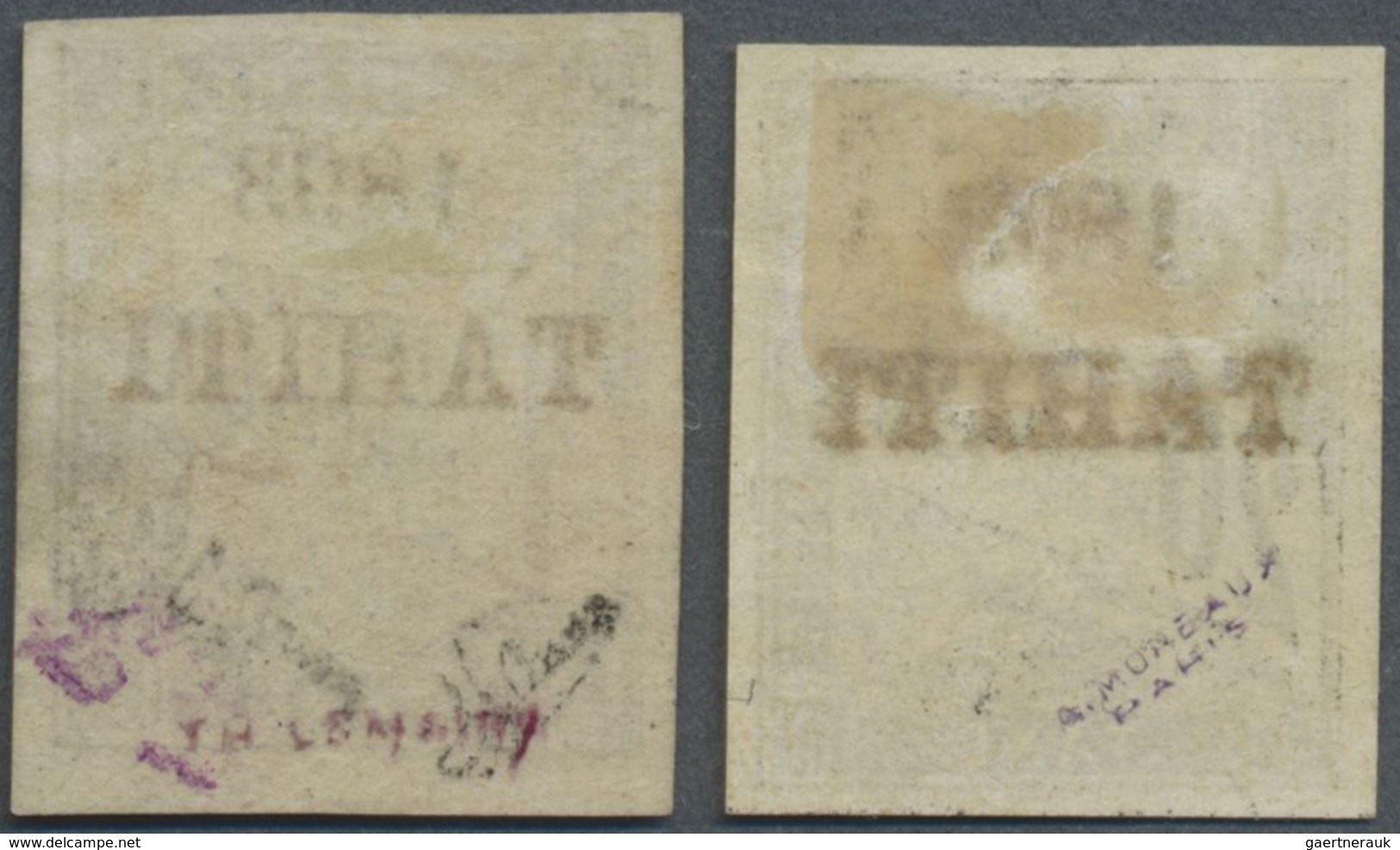 * Tahiti - Portomarken: 1893, 20 C. Postage Due Stamp In Black With Overprint "1893 TAHITI" And 1 Fr. - Tahiti
