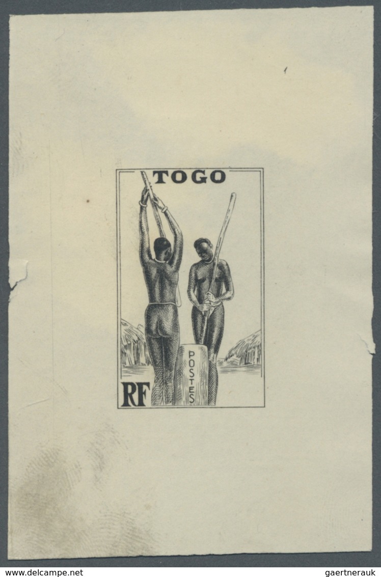 (*) Togo: 1942/1944, Definitives "Views Of Togo", Design "Togolese At Millet Processing", Group Of Seven - Togo (1960-...)