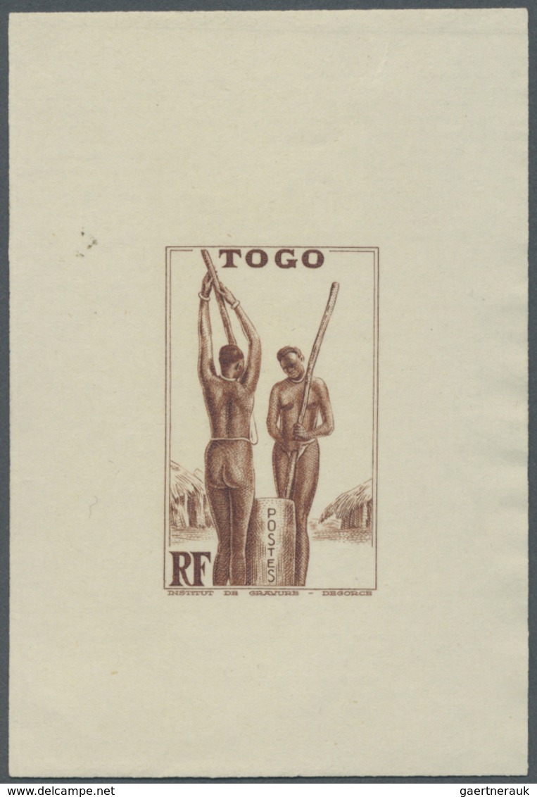 (*) Togo: 1942/1944, Definitives "Views Of Togo", Design "Togolese At Millet Processing", Group Of Seven - Togo (1960-...)