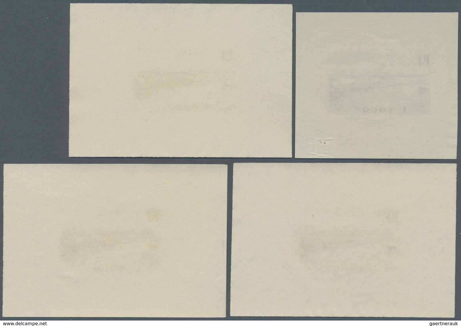 (*) Togo: 1942/1944, Definitives "Views Of Togo", Design "Mono Harbour", Group Of Eight Single Die Proof - Togo (1960-...)