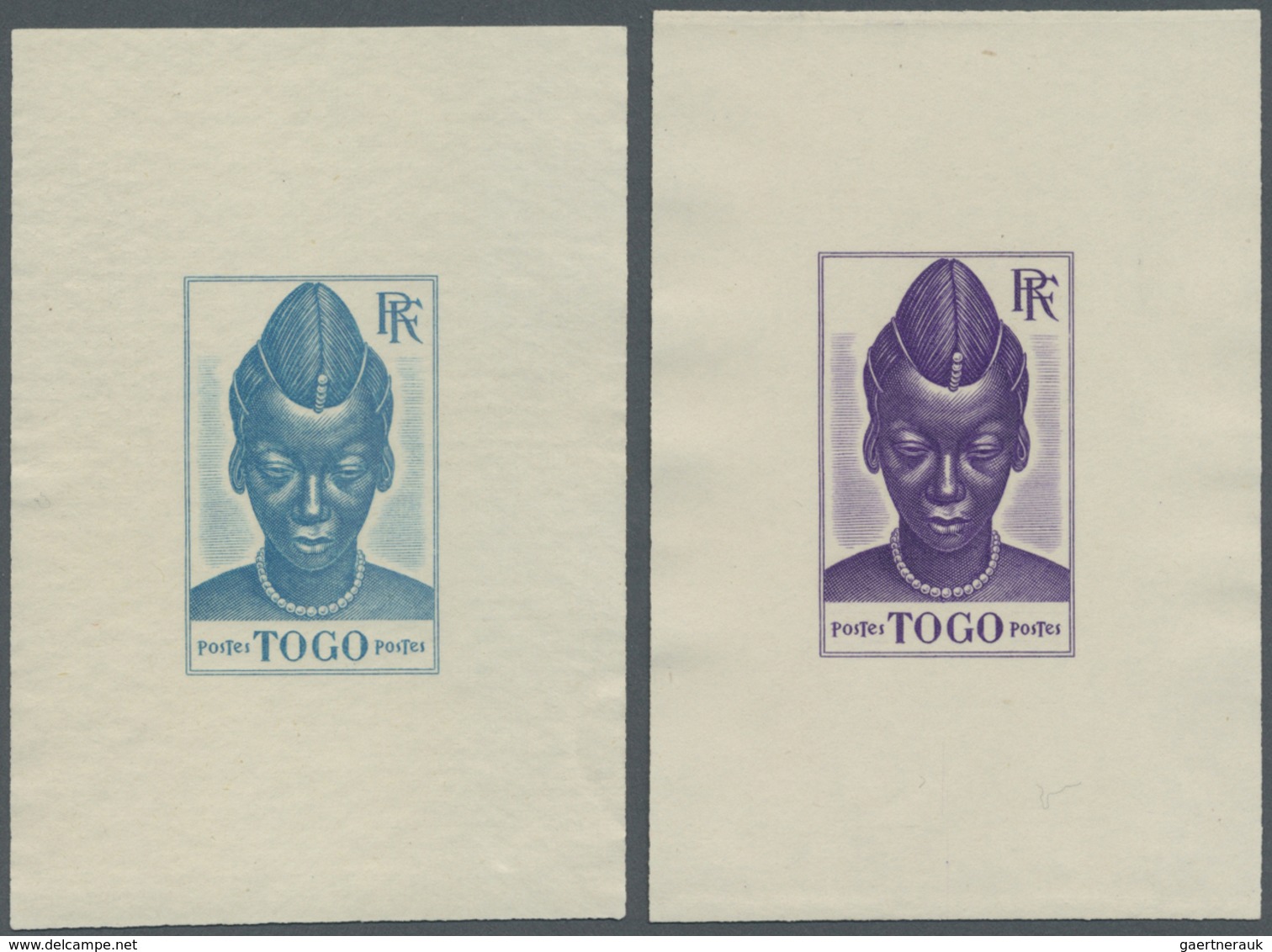 (*) Togo: 1942/1944, Definitives "Views Of Togo", Design "Togolese", Group Of Eight Single Die Proofs Wi - Togo (1960-...)
