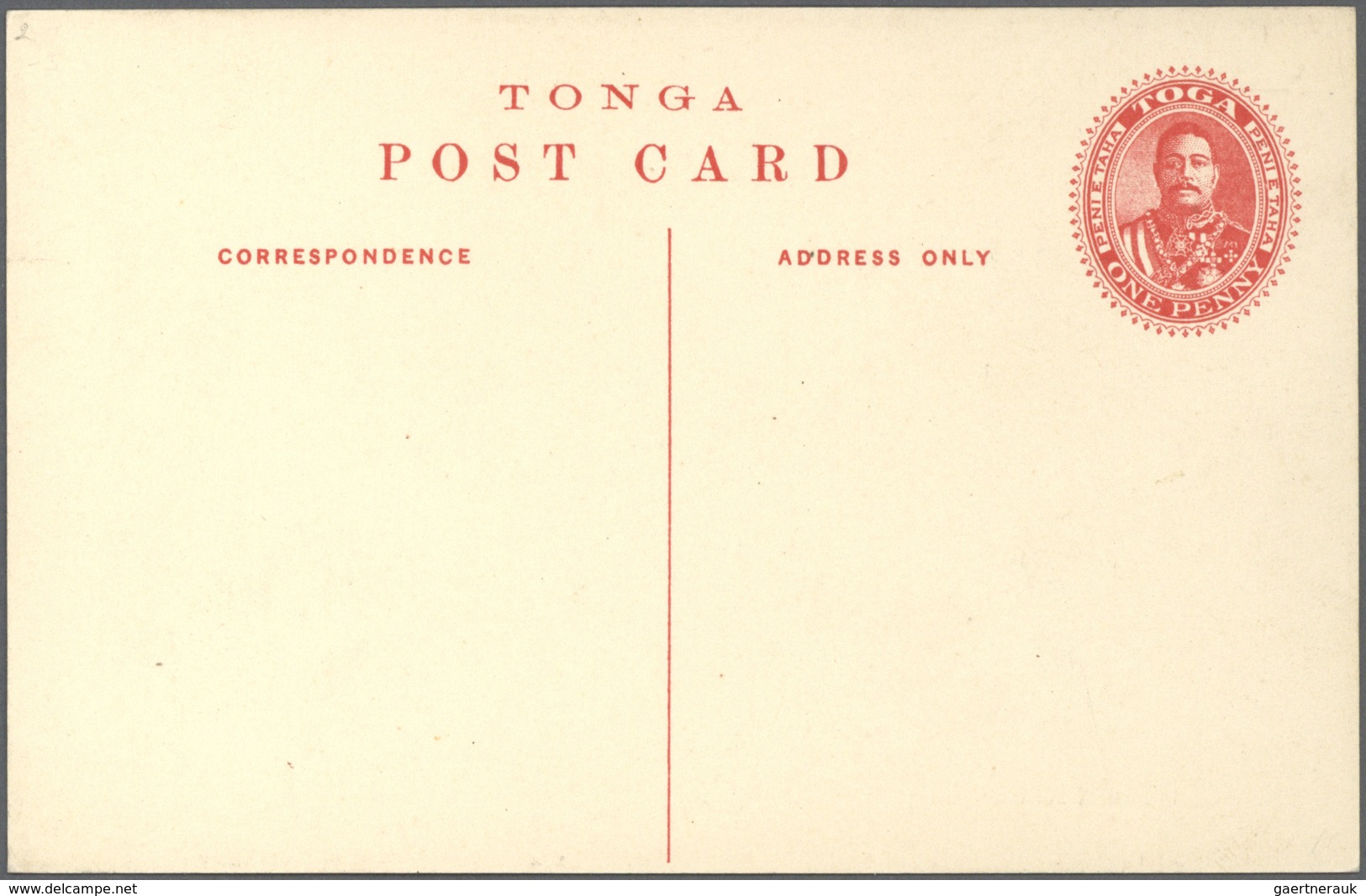 GA Tonga: 1911/1912, Three Different Stat. Postcards KGII 1d. Red With Views 'Presentation Of Kava', ' - Tonga (...-1970)