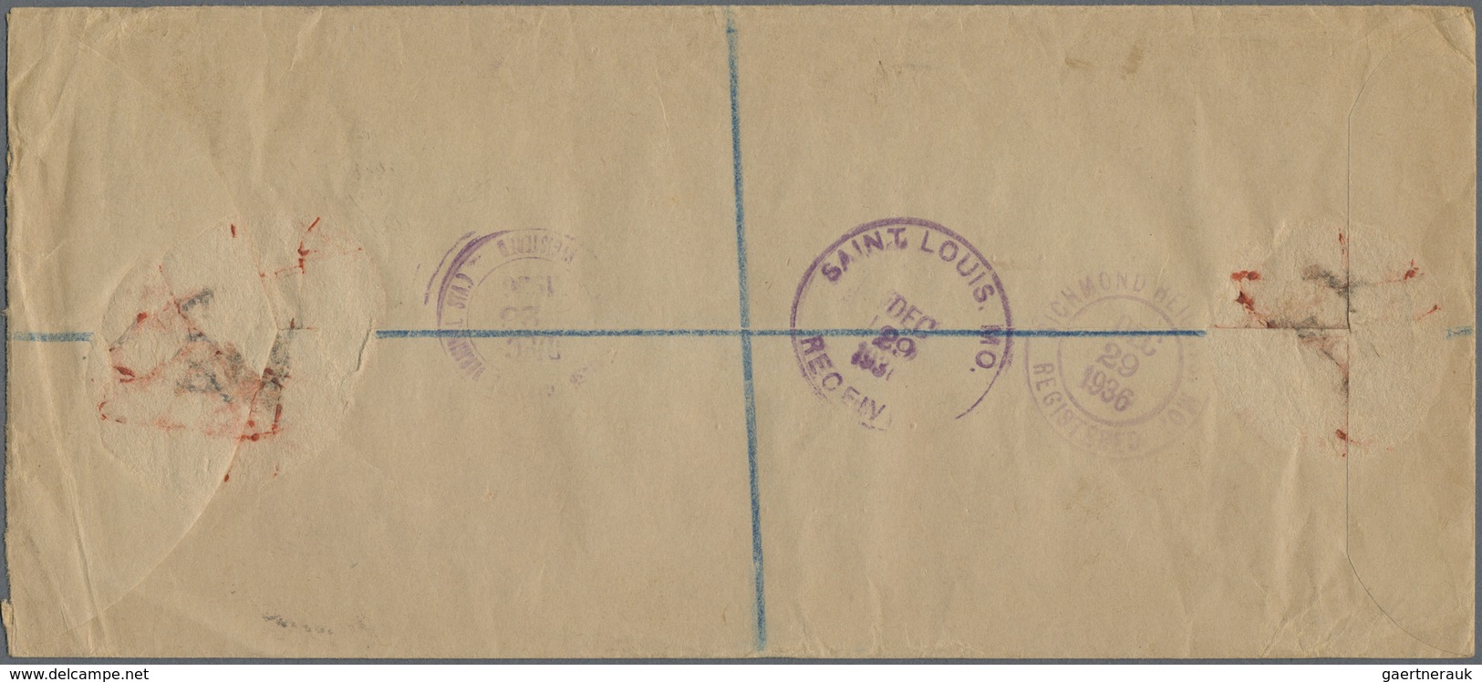 Br Tonga: 1920/34, Queen Salote 5 D. Orange/black And 1/2 D. Green Sent Registered From "NUKUALOFA30 NO - Tonga (...-1970)