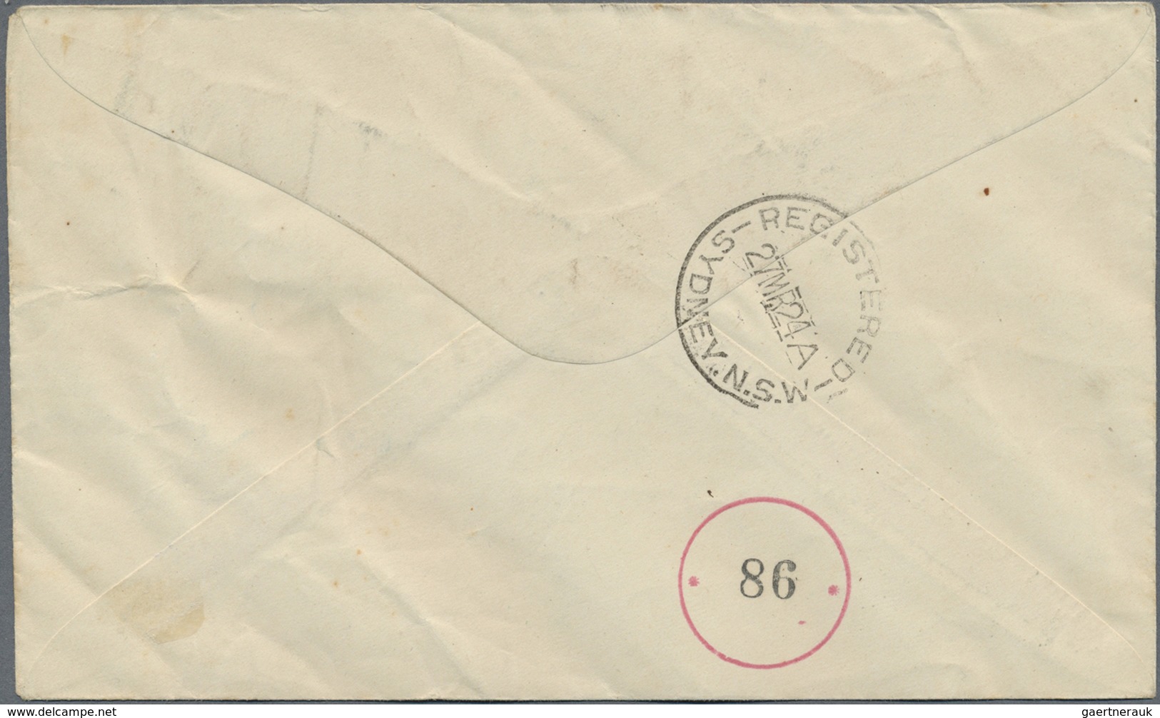 Br Tonga: 1923, "TWO PENCE PENI-E-UA." On 5 C Orange/black In A Stripe Of Five Sent Registered From "NU - Tonga (...-1970)