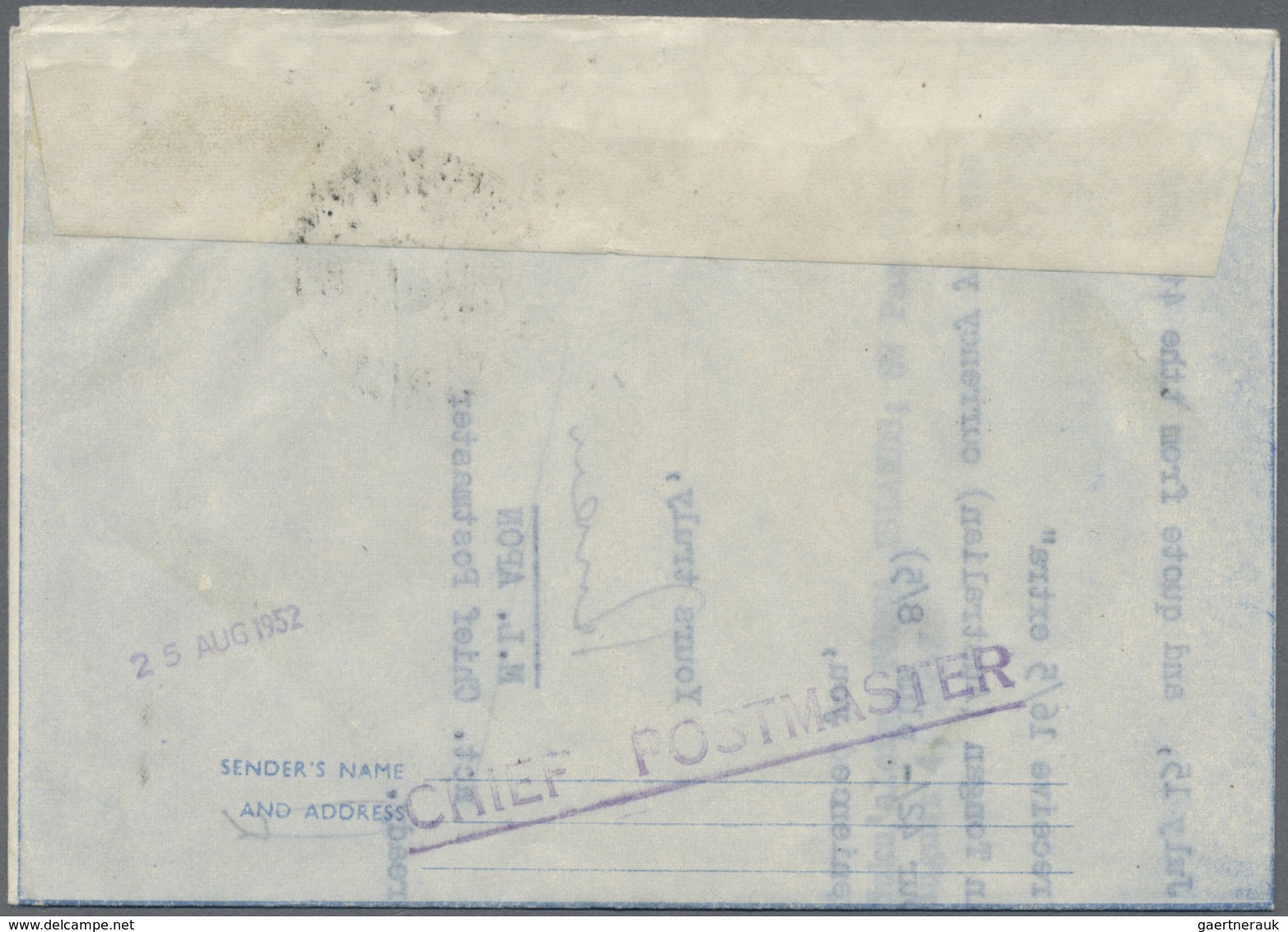 GA Tonga: 1952/57, Official Use Airletters Used 1952 Resp. 1957 To US Or England. One From Nauru. - Tonga (...-1970)