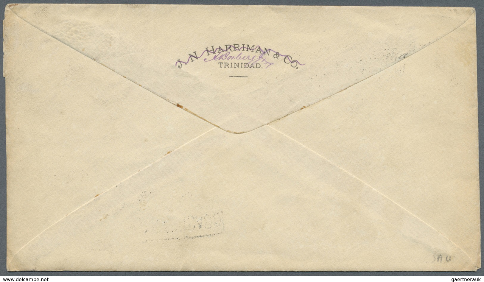 Br Trinidad Und Tobago: 1886. Registered Envelope Addressed To The 'Minister Of Brazil, Caracas, Venezu - Trinité & Tobago (1962-...)