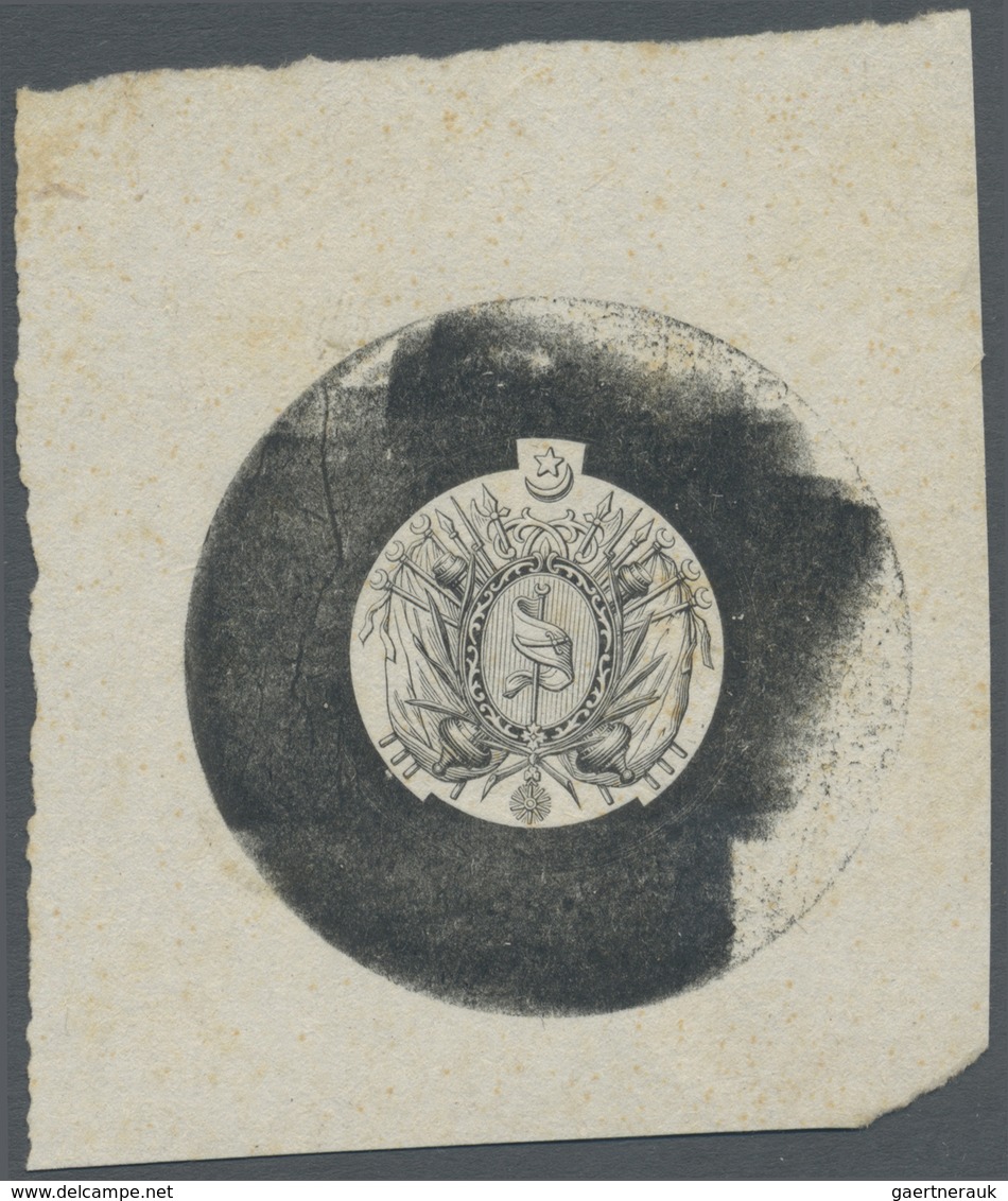 (*) Tunesien: 1888, Coat Of Arms, Centre Design Only Within Circled Frame, Single Die Proof In Black On - Tunisie (1956-...)