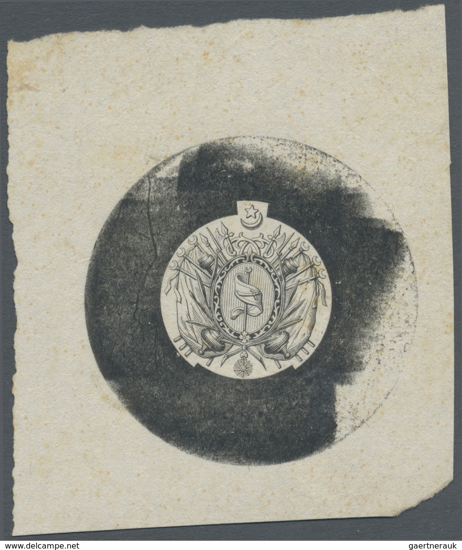 (*) Tunesien: 1888, Coat Of Arms, Centre Design Only Within Circled Frame, Single Die Proof In Black On - Tunesië (1956-...)