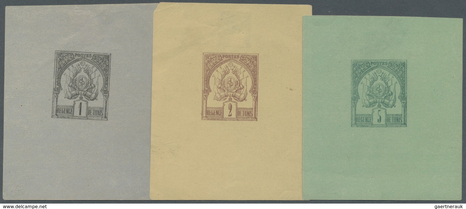 (*) Tunesien: 1888, Coat Of Arms With Plain Background Complete Set Of Eight 1c. To 5fr. In Issued Colou - Tunesië (1956-...)