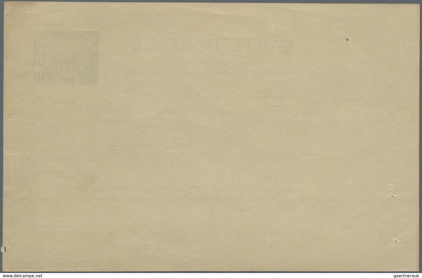 GA Tunesien: 1906. Essay On Paper For Postcard With Postage Die "Plowmen" 10c Black, No Address Lines, - Tunesië (1956-...)