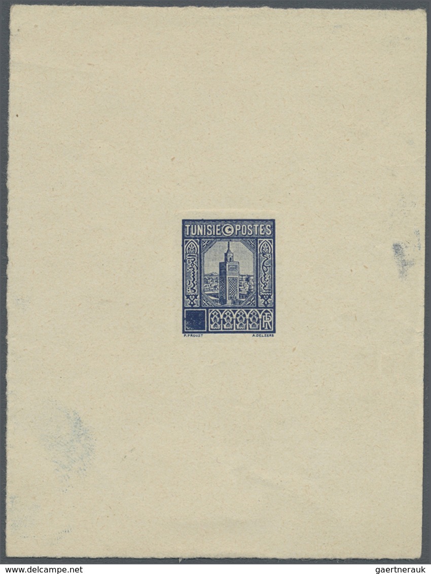 (*) Tunesien: 1926, Definitives "Tunisian Views", Design "Grande Mosquee", Single Die Proof In Dark Blue - Tunisia