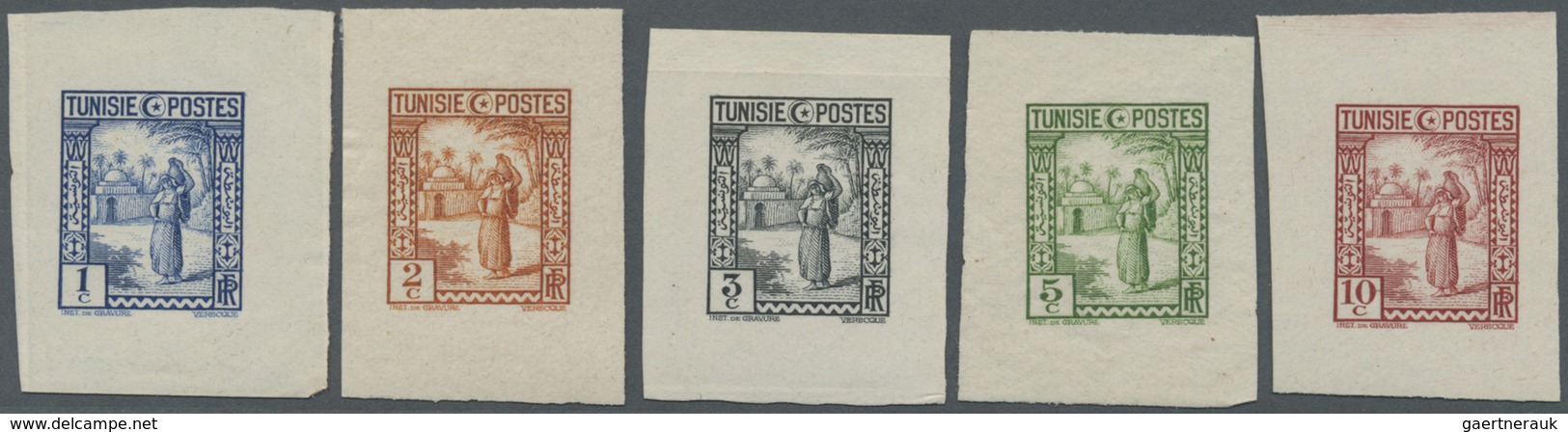 (*) Tunesien: 1931, Definitives "Views Of Morocco", 1c. To 10c. "Local Woman With Water Bin", Five Singl - Tunisie (1956-...)