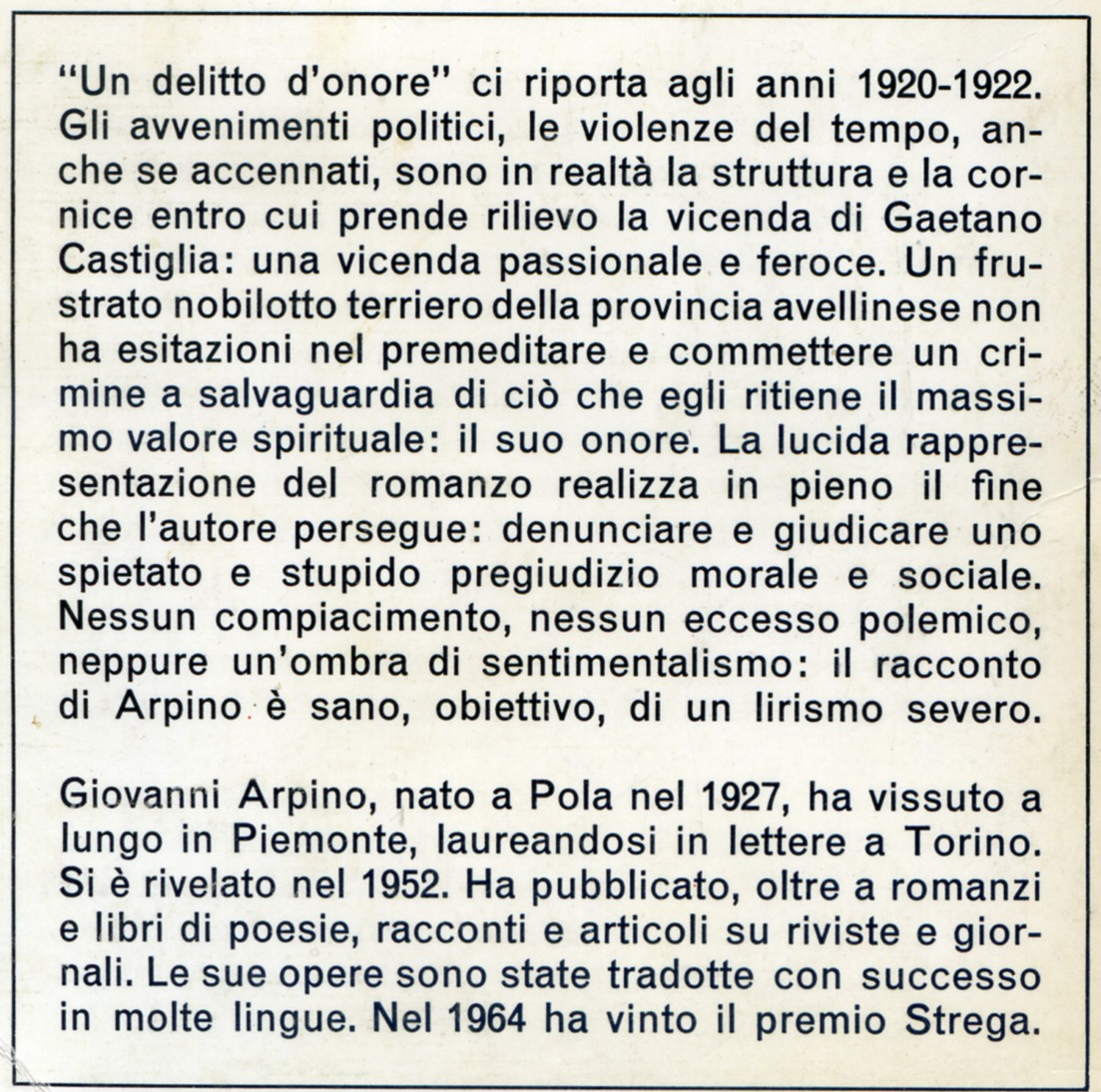 M061> Oscar Settimanali Mondadori N° 18 - Autore: Giovanni Arpino < Un Delitto D'Onore > SETTEMBRE 1965 - Edizioni Economiche