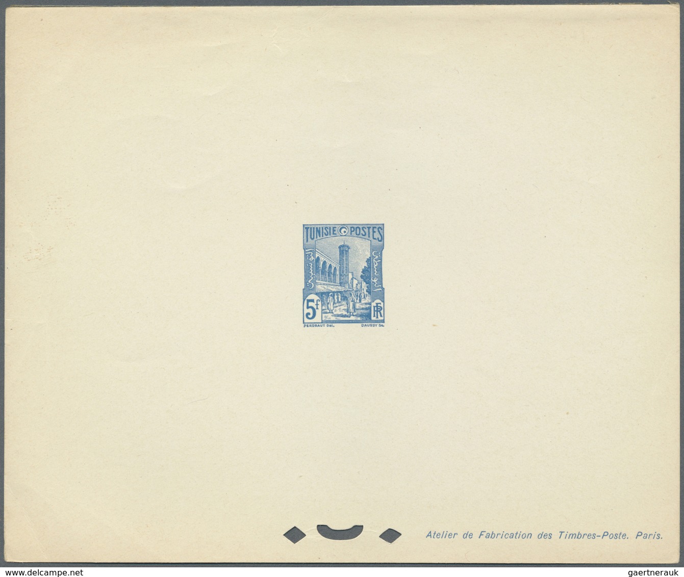 (*) Tunesien: 1940/1948, Definitives "Views of Tunisia", design "Halfaouine Mosque", group of 17 epreuve