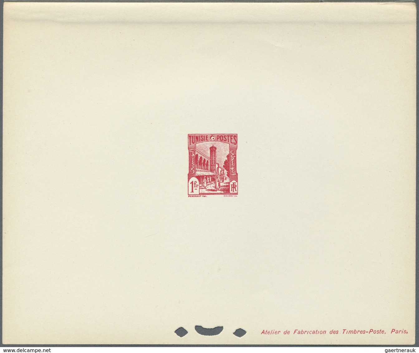 (*) Tunesien: 1940/1948, Definitives "Views of Tunisia", design "Halfaouine Mosque", group of 17 epreuve