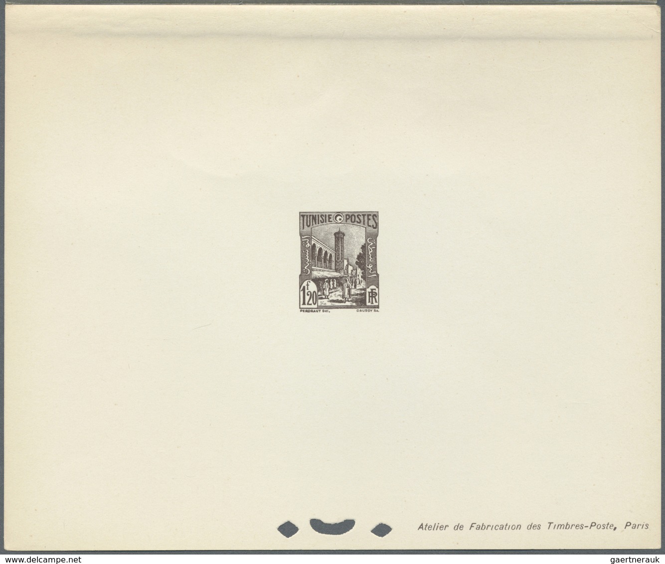 (*) Tunesien: 1940/1948, Definitives "Views of Tunisia", design "Halfaouine Mosque", group of 17 epreuve