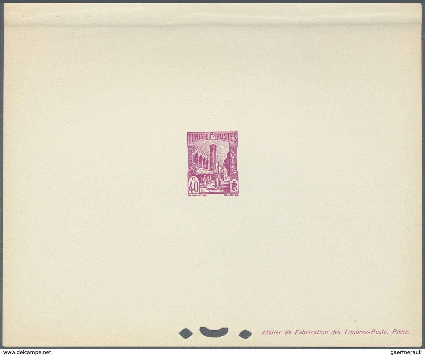 (*) Tunesien: 1940/1948, Definitives "Views of Tunisia", design "Halfaouine Mosque", group of 17 epreuve