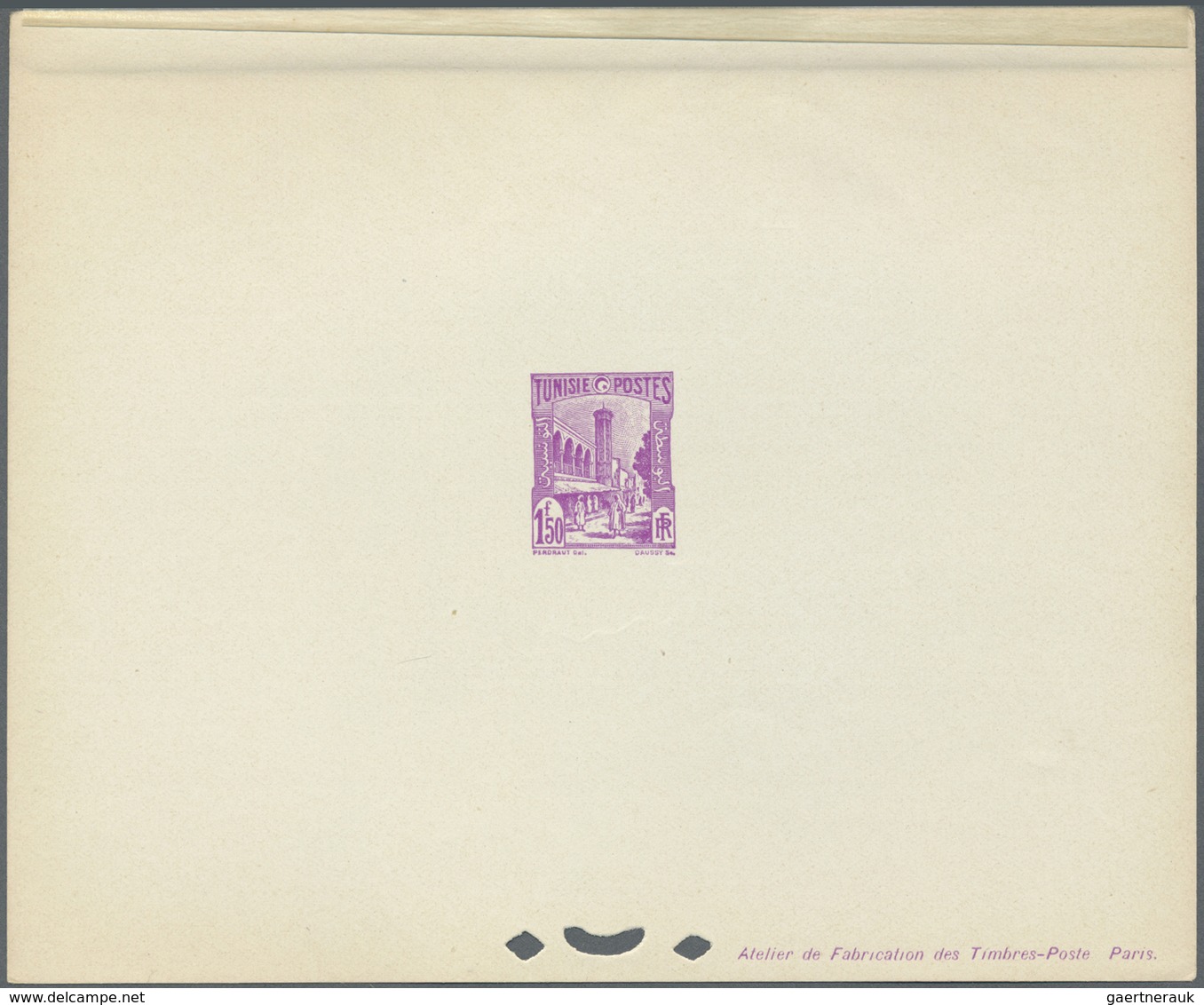 (*) Tunesien: 1940/1948, Definitives "Views of Tunisia", design "Halfaouine Mosque", group of 17 epreuve