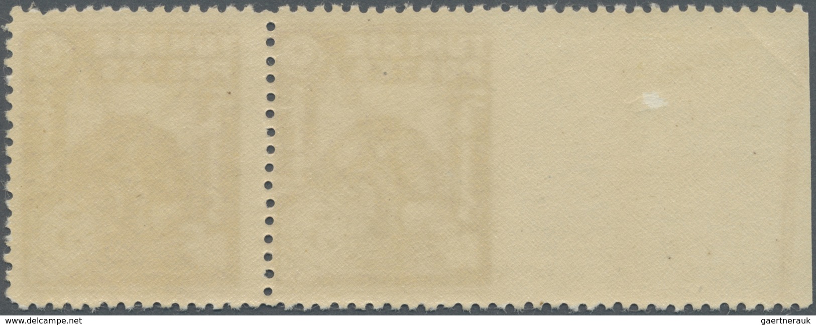 ** Tunesien: 1944, 3fr. Violet, Marginal Horiz. Pair Showing Variety "imperforate At Left" Unmounted Mi - Tunisie (1956-...)