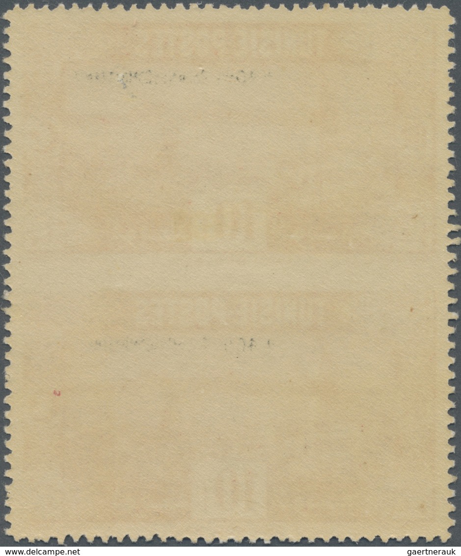 * Tunesien: 1945, Soldier's Relief, 10fr. + 40fr. Red, Vertical Pair Showing Variety "imperforate Betw - Tunesië (1956-...)