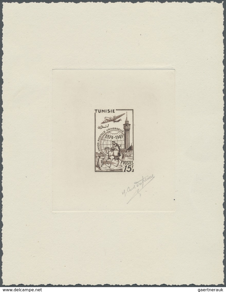 (*) Tunesien: 1949, 75th Anniversary Of UPU, 15fr. Epreuve D'artiste In Brown, With Signature Dufresne. - Tunesië (1956-...)