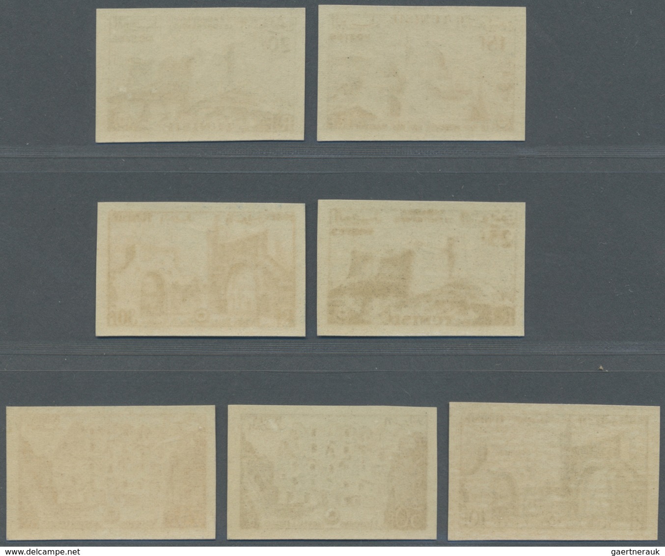 ** Tunesien: 1954, Definitives 'tourism' Complete IMPERFORATE Set Of 16 Values, Mint Never Hinged - Tunisia