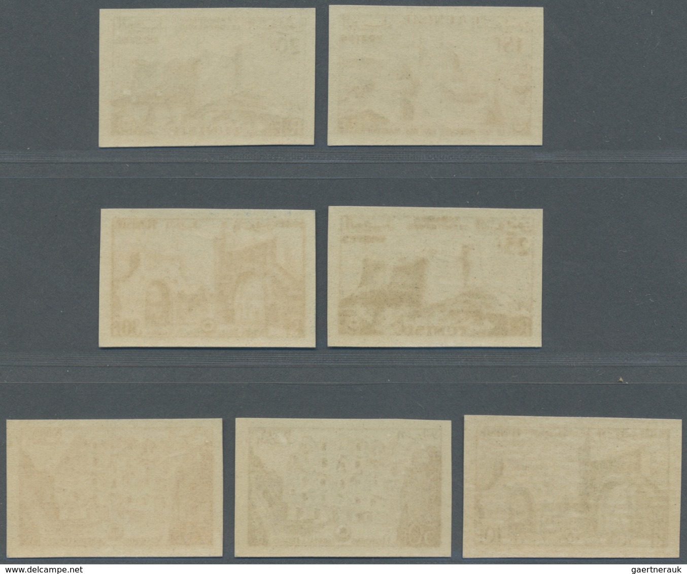 ** Tunesien: 1954, Definitives 'tourism' Complete IMPERFORATE Set Of 16 Values, Mint Never Hinged - Tunisie (1956-...)