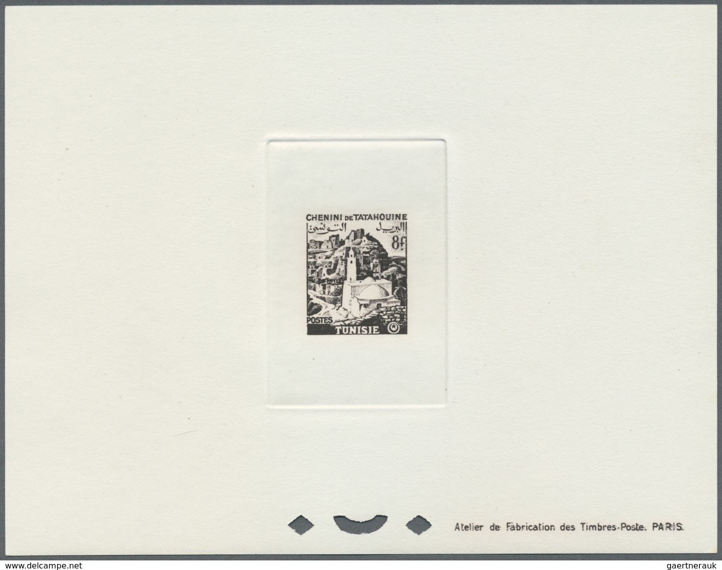 (*) Tunesien: 1956, Definitves "Tourism" (Views o Tunisia), 50c. to 75fr., set of 17 epreuve de luxe and