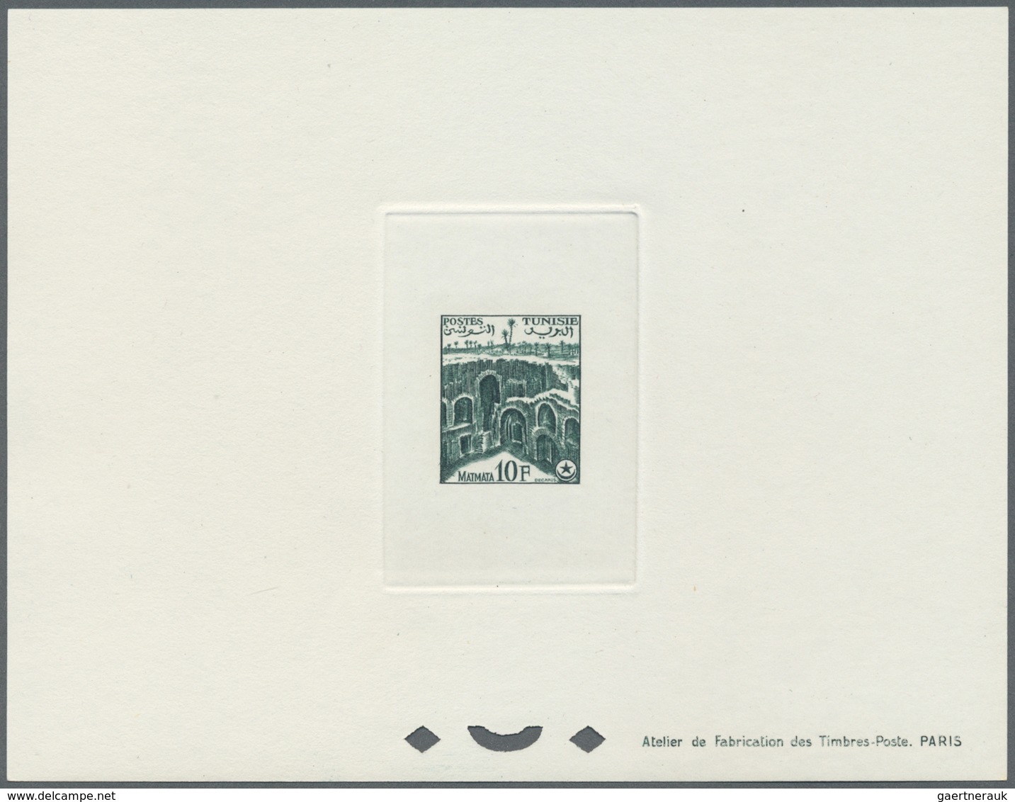 (*) Tunesien: 1956, Definitves "Tourism" (Views o Tunisia), 50c. to 75fr., set of 17 epreuve de luxe and