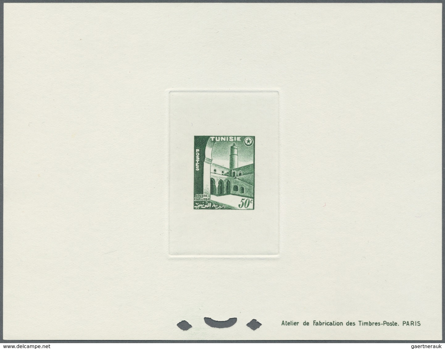 (*) Tunesien: 1956, Definitves "Tourism" (Views o Tunisia), 50c. to 75fr., set of 17 epreuve de luxe and