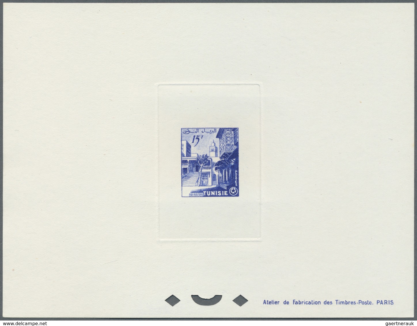 (*) Tunesien: 1956, Definitves "Tourism" (Views o Tunisia), 50c. to 75fr., set of 17 epreuve de luxe and