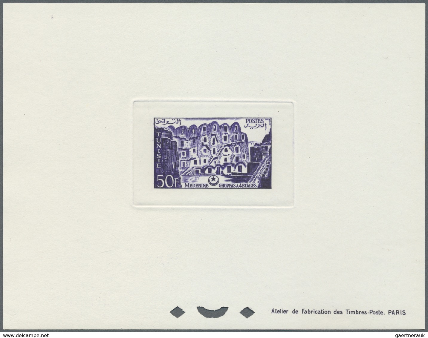 (*) Tunesien: 1956, Definitves "Tourism" (Views o Tunisia), 50c. to 75fr., set of 17 epreuve de luxe and