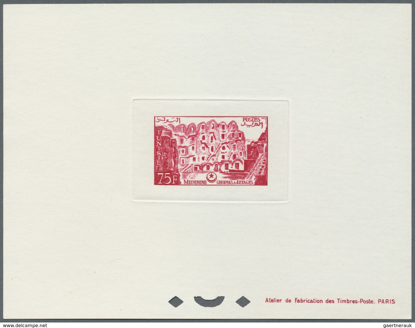 (*) Tunesien: 1956, Definitves "Tourism" (Views o Tunisia), 50c. to 75fr., set of 17 epreuve de luxe and