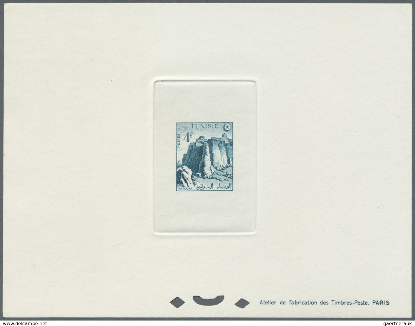 (*) Tunesien: 1956, Definitves "Tourism" (Views o Tunisia), 50c. to 75fr., set of 17 epreuve de luxe and