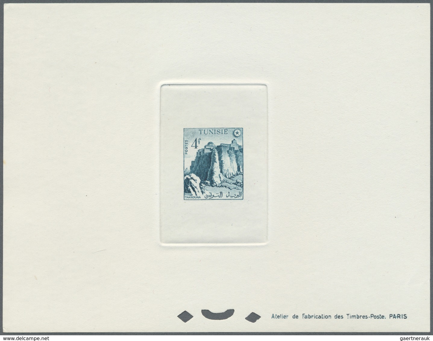 (*) Tunesien: 1956, Definitves "Tourism" (Views o Tunisia), 50c. to 75fr., set of 17 epreuve de luxe and