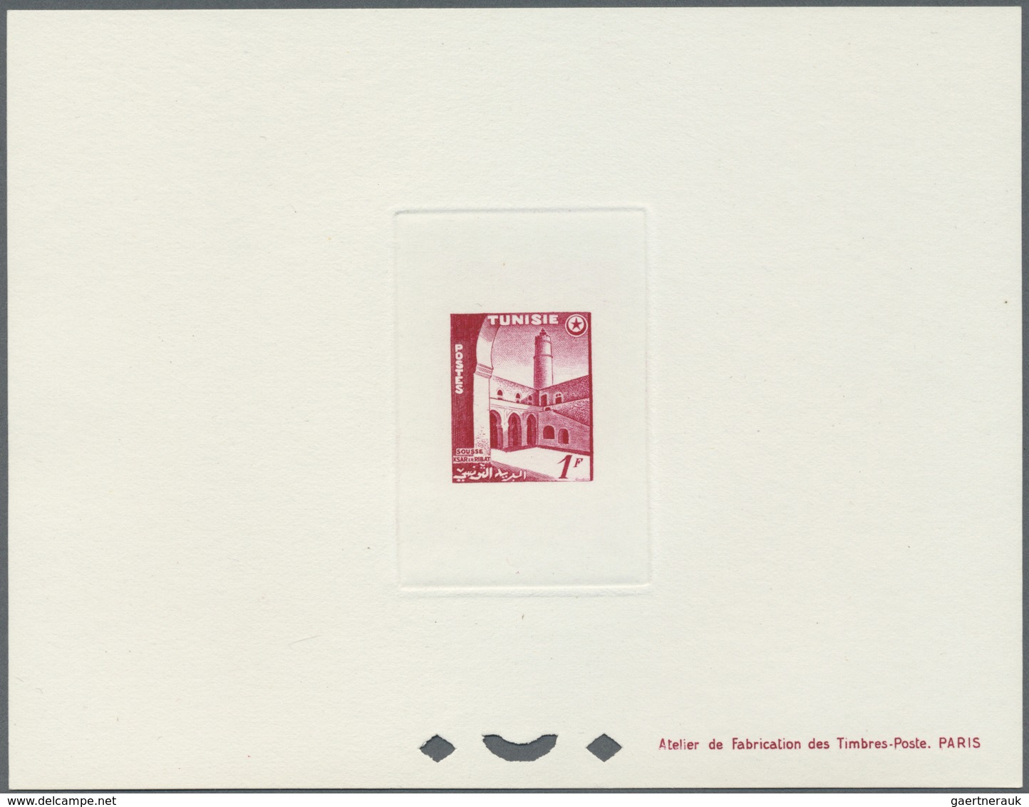 (*) Tunesien: 1956, Definitves "Tourism" (Views o Tunisia), 50c. to 75fr., set of 17 epreuve de luxe and