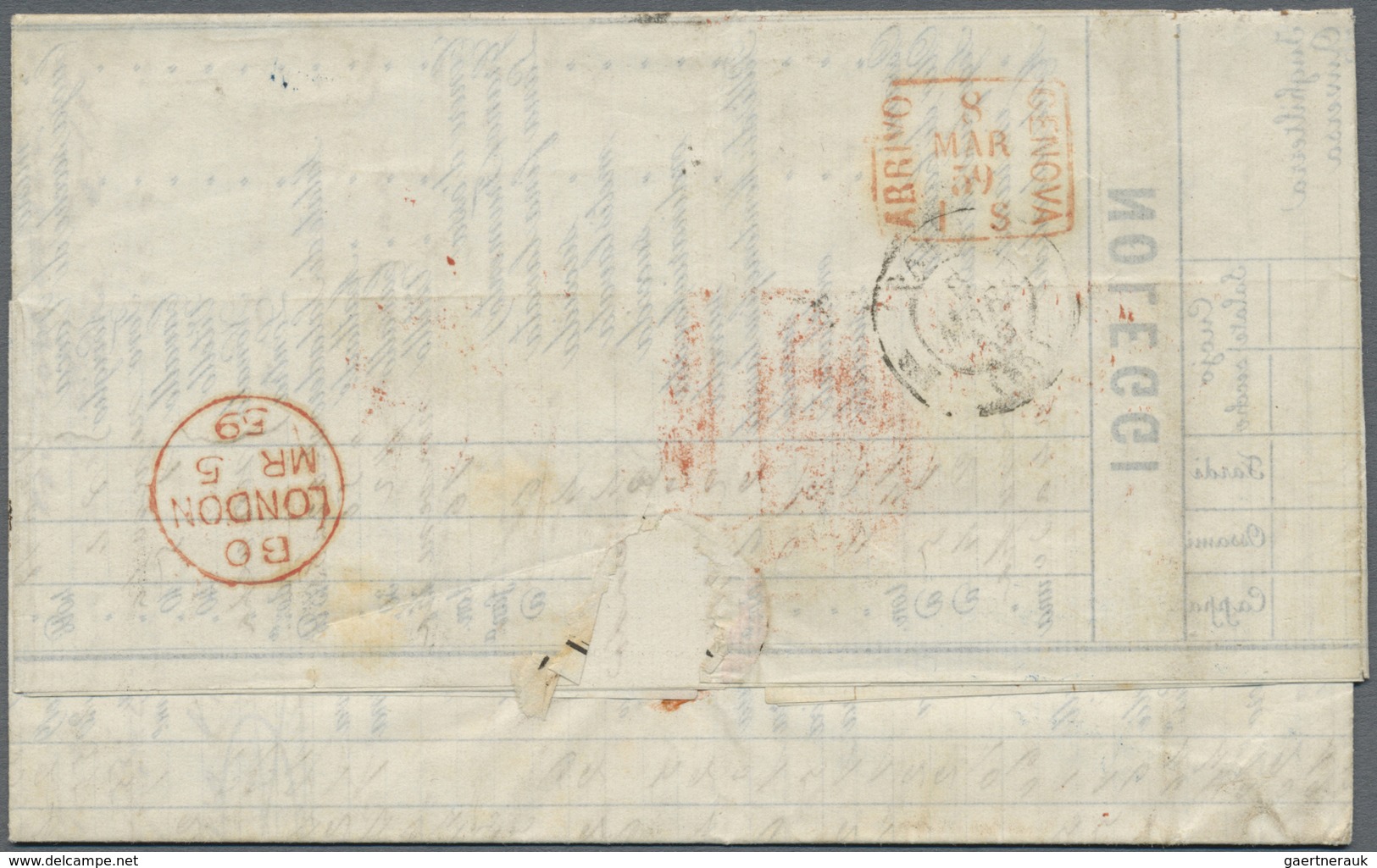 Br Uruguay: 1859/63, Two Entire Letters Both With Oval Date Canc. "MONTEVIDEO ... " In Red (1859) And B - Uruguay