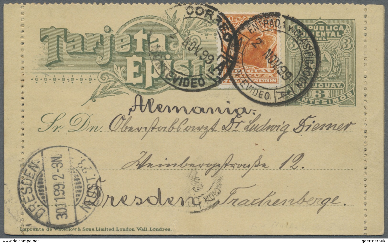 GA/Br Uruguay: 1899/1903: A Postal Stationery Envelope, A P/s Letter Card And A Cover All From Montevideo - Uruguay