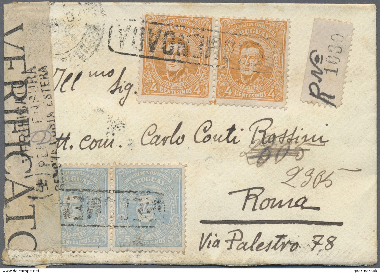 Br/ Uruguay: 1911/1918, Two Entires To Italy: Ppc "Map Of Uruguay" 1911 With 2c. Franking On Front To Ro - Uruguay