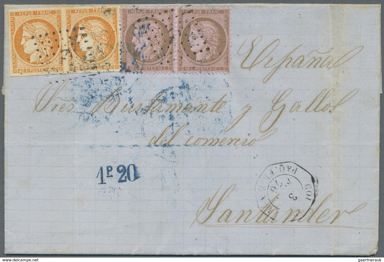 Br Venezuela: 1871, France/French Colonies Mixed Franking From Venezuela, Seige Of Paris, 10c Bistre On - Venezuela