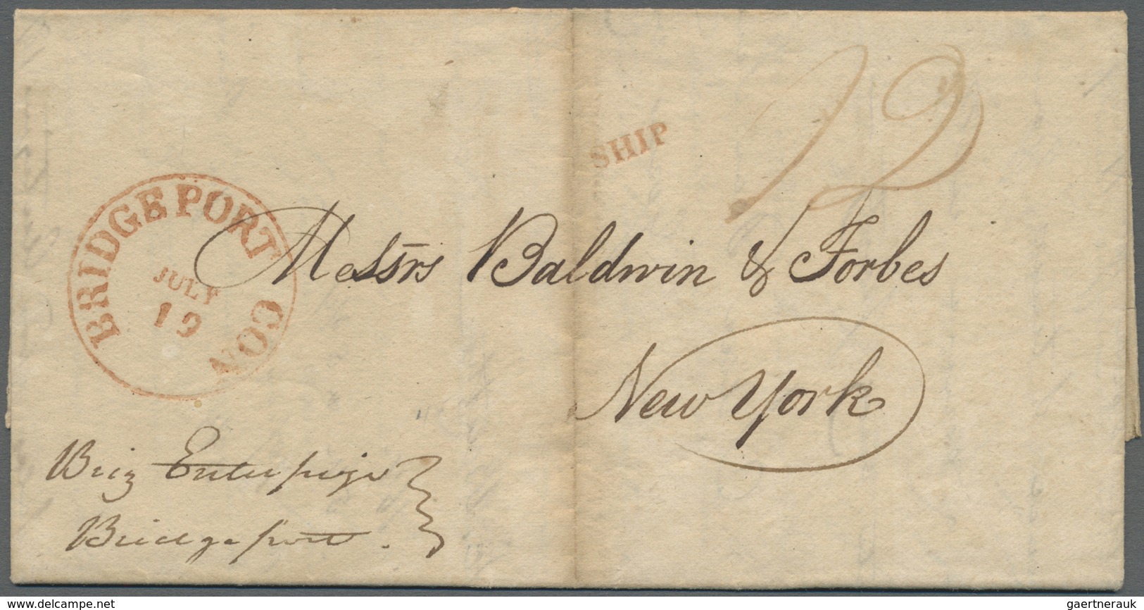 Br Vereinigte Staaten Von Amerika - Stampless Covers: 1828 (dated 2.Juli), ST.BARTHELEMY (Swedish Colon - …-1845 Voorfilatelie