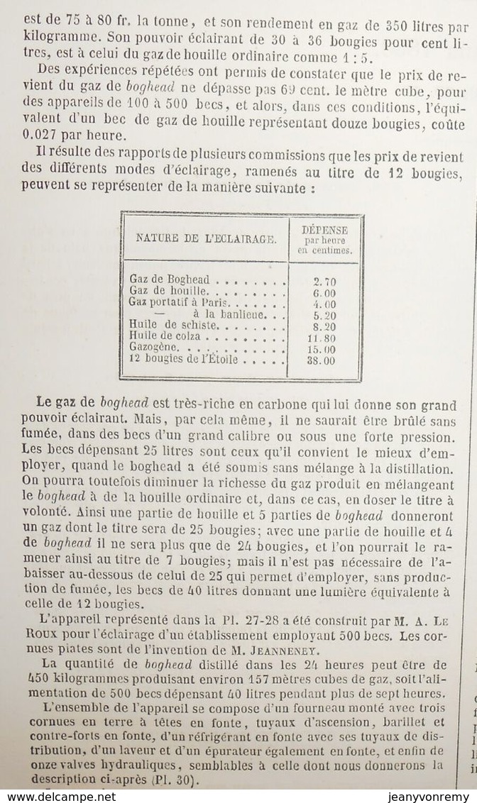 Plan De Gazomètre De L'appareil De 500 Becs Au Boghead. 1860 - Travaux Publics