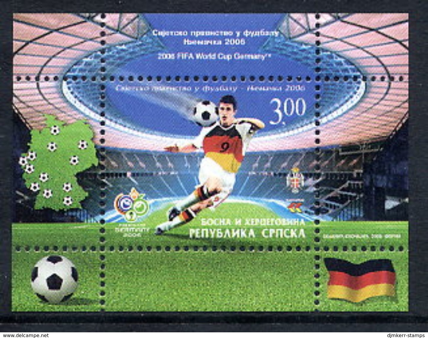 BOSNIAN SERB REPUBLIC 2006 Football World Cup Block  MNH / **.  Michel Block 15 - Bosnia And Herzegovina