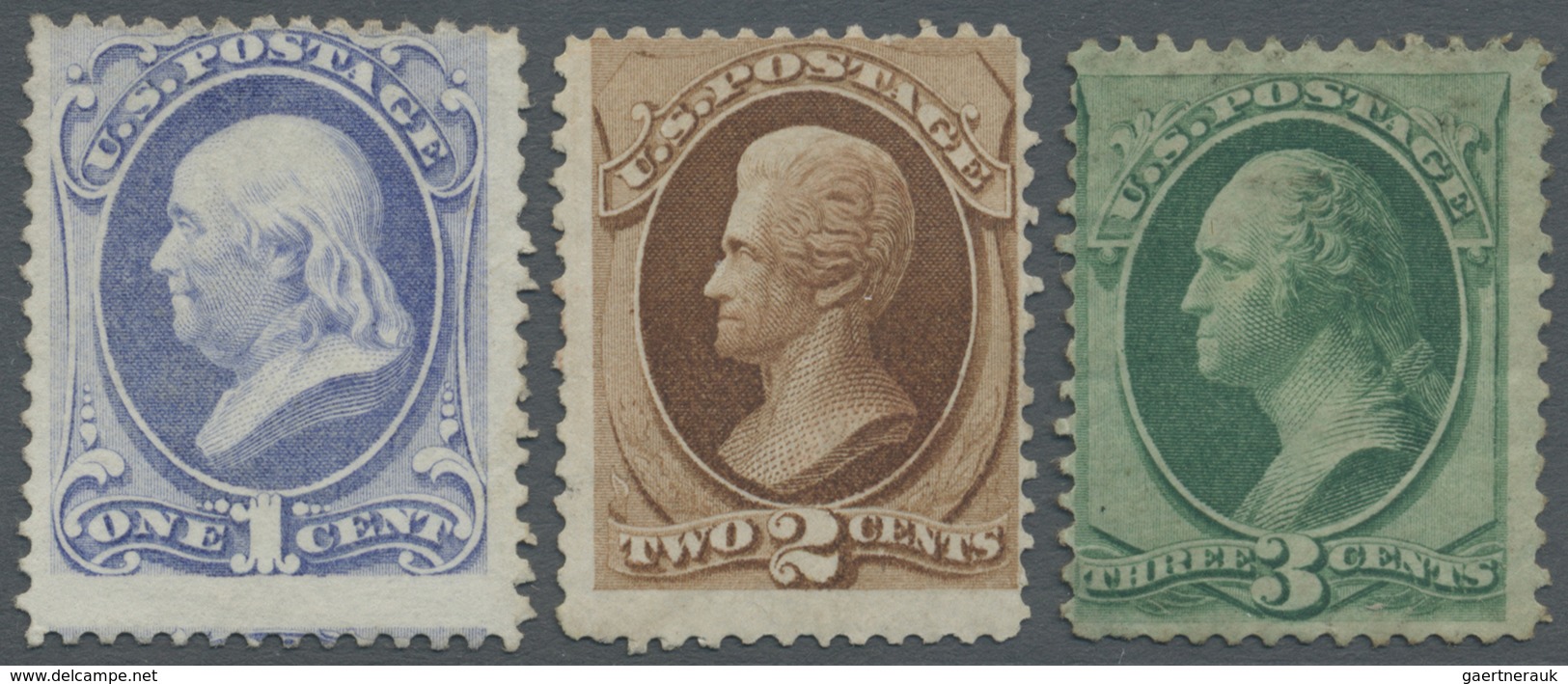 */(*) Vereinigte Staaten Von Amerika: 1870-71 Definitives 1c., 2c. And 3c. All Unused, 1c. Without Gum, 2c - Autres & Non Classés