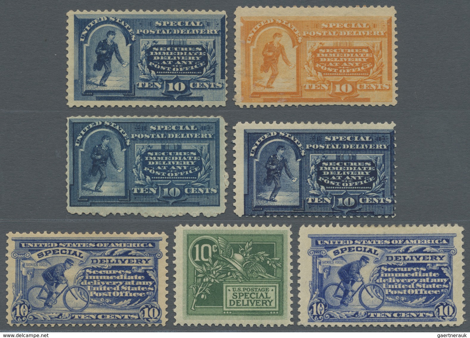 */(*) Vereinigte Staaten Von Amerika: 1888-1911 SPECIAL DELIVERY STAMPS: Short Collection Of The Seven Ear - Autres & Non Classés