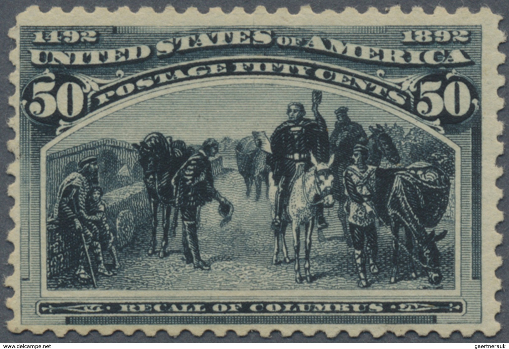 * Vereinigte Staaten Von Amerika: 1893, 50c. Columbus, Fresh Colour, Well Perforated, Mint O.g. With A - Autres & Non Classés