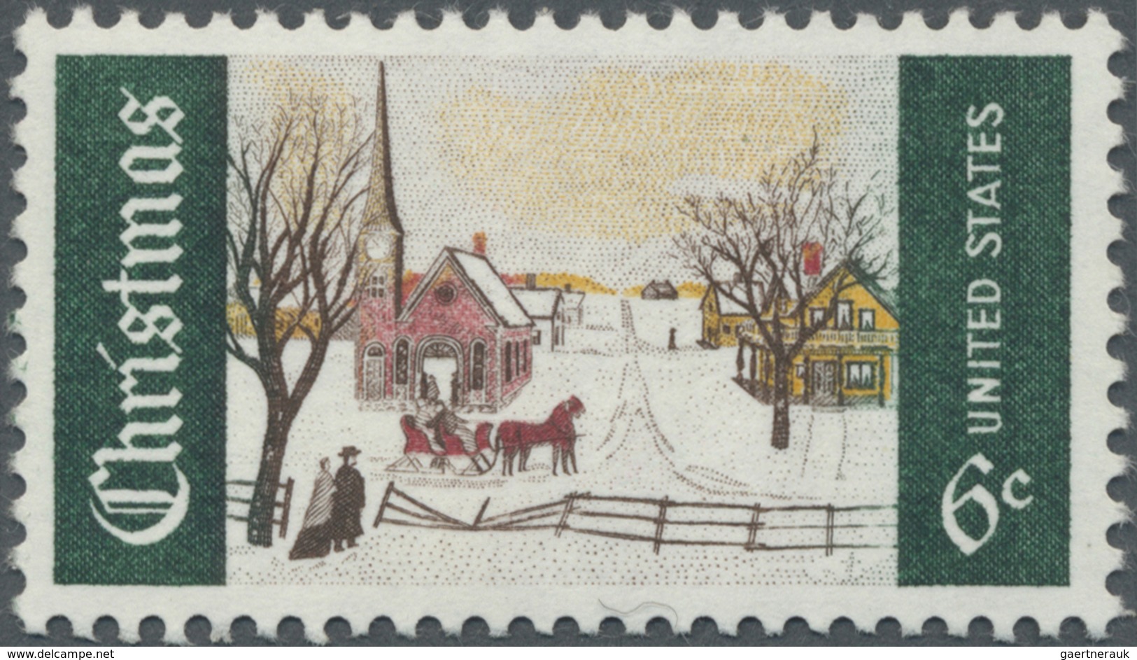 ** Vereinigte Staaten Von Amerika: 1969, 6c. Christmas Showing Variety "Light Green Omitted", Unmounted - Andere & Zonder Classificatie