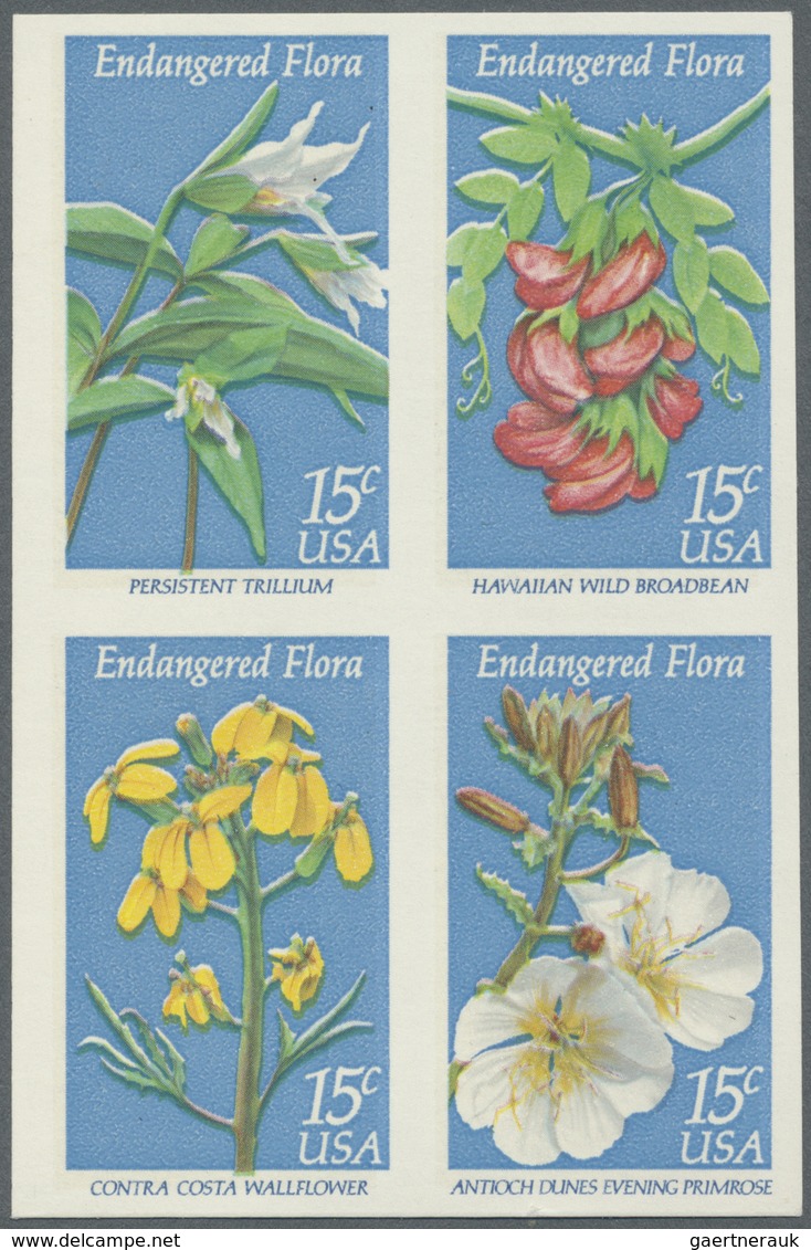 ** Vereinigte Staaten Von Amerika: 1979, Endangered Flora, Imperforate Se-tenant Block Of Four, Unmount - Autres & Non Classés