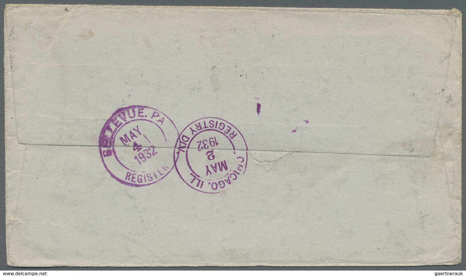 Br Vereinigte Staaten Von Amerika - Portomarken: 1932. Registered Envelope Written From Canton Bearing - Strafport